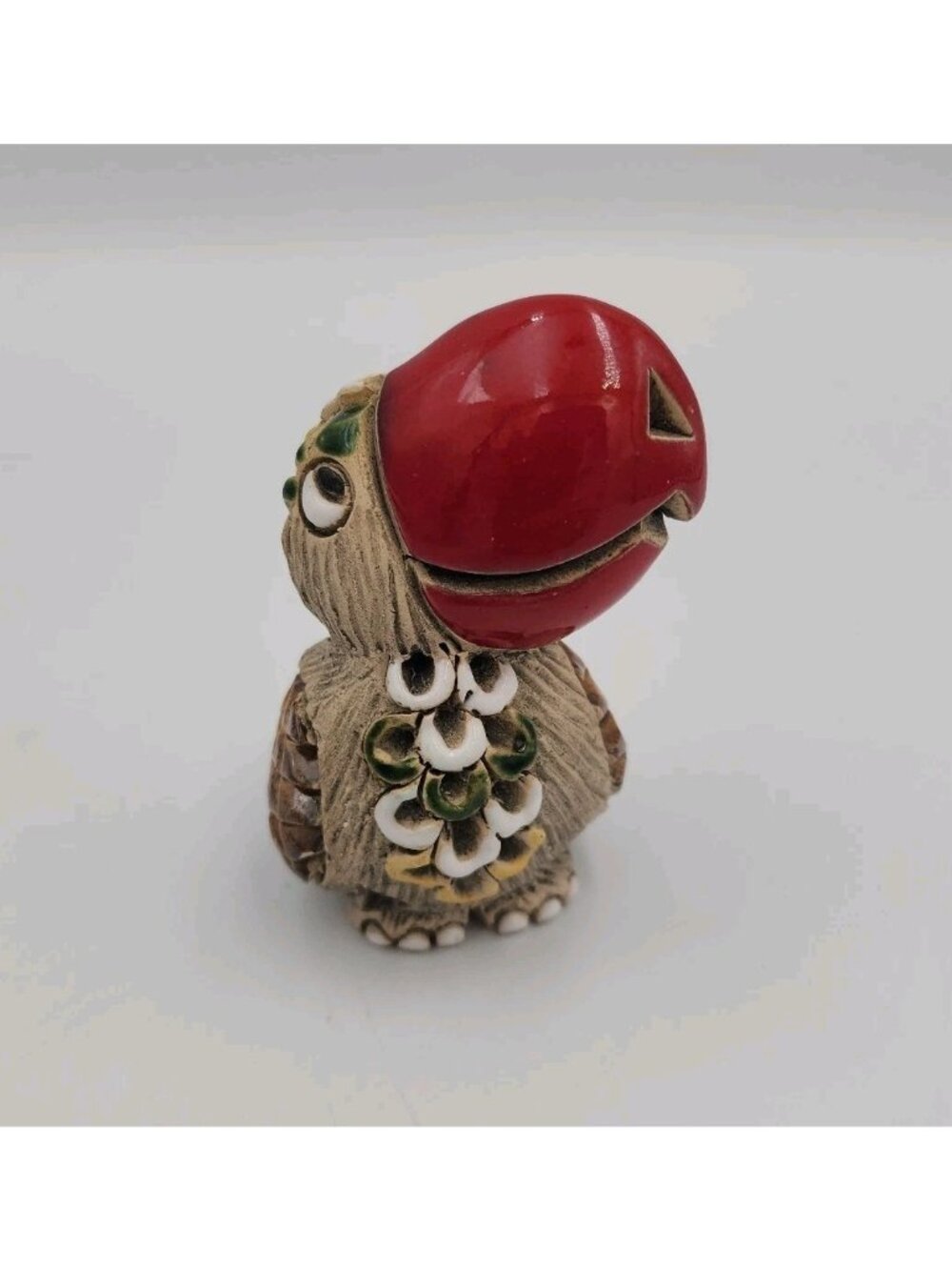 Artesania Rinconada Papagayo Toucan Parrot Bird Uruguayan Clay Pottery Signed 3"